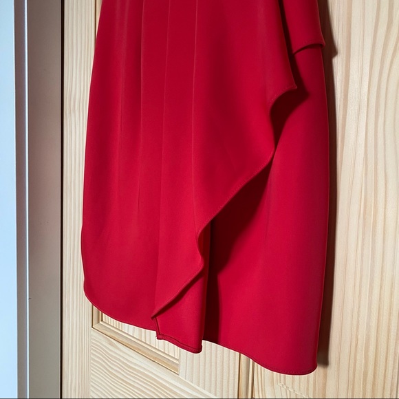 BNWT BCBG Vanessa One Shoulder Cascading Ruffle Dress 0 - Picture 6 of 12